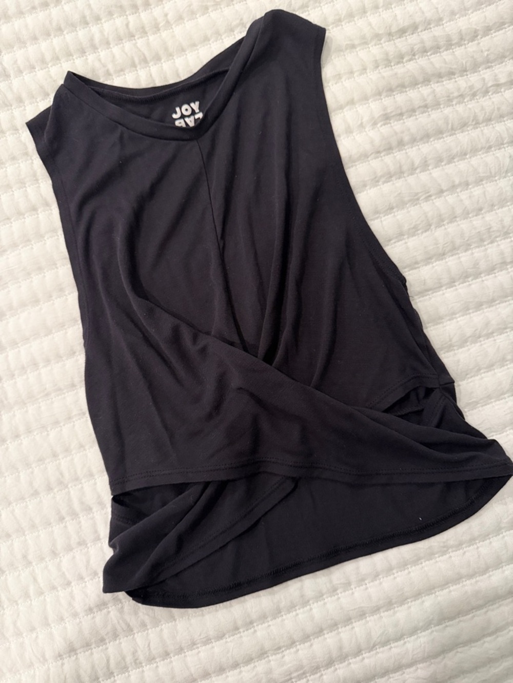 JoyLab Black Twist-Front Workout Crop Top